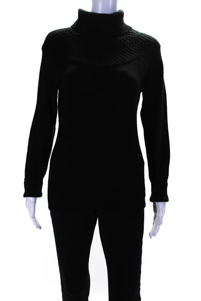 Catherine Malandrino Womens 100% Merino Wool Turtleneck Sweater Black Size M
