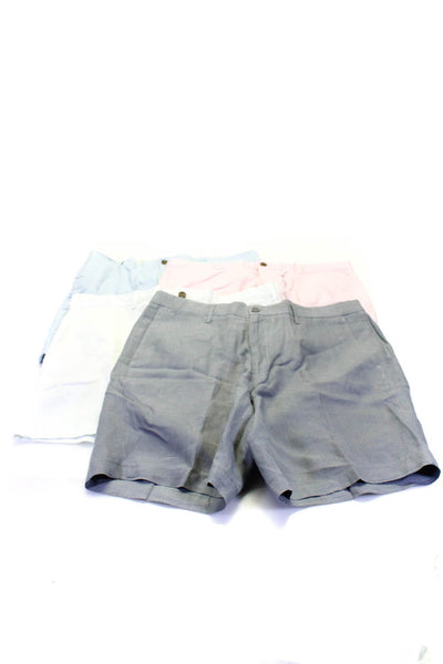 J Crew Black Saks Fifth Avenue Men Shorts White Pink Blue Gray Size 35 36W Lot 4