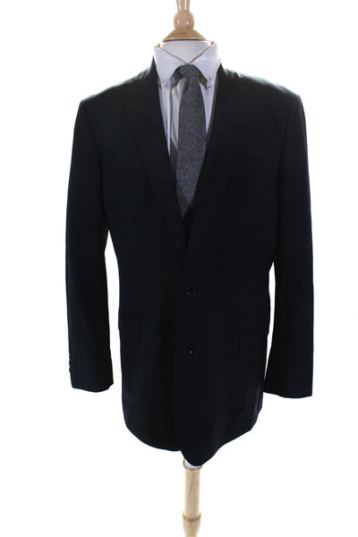346 Brooks Brothers Men's Long Sleeves Lined Two Button Jacket Navy Blue Size 44