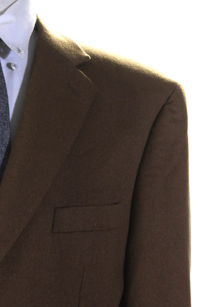 Calvin Klein Men's Collared Long Sleeves Lined Three Button Blazer Brown Size 44