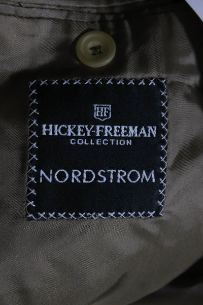 Hickey Freeman Mens Two Button Boardroom Blazer Brown Size 44 Regular