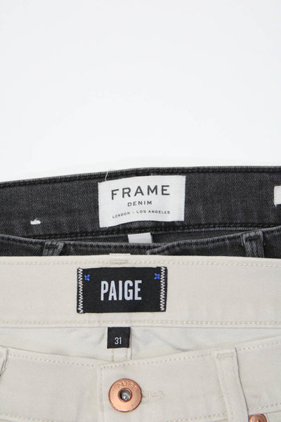 Paige Frame Mens Lennox Skinny Khaki Pants Jeans Beige Gray Size 30 31 Lot 2