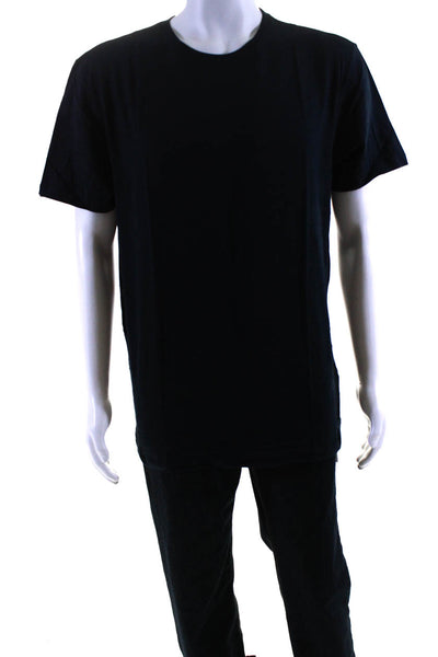 Reiss Mens Short Sleeves Tee Shirt Navy Blue Cotton Size Extra Large