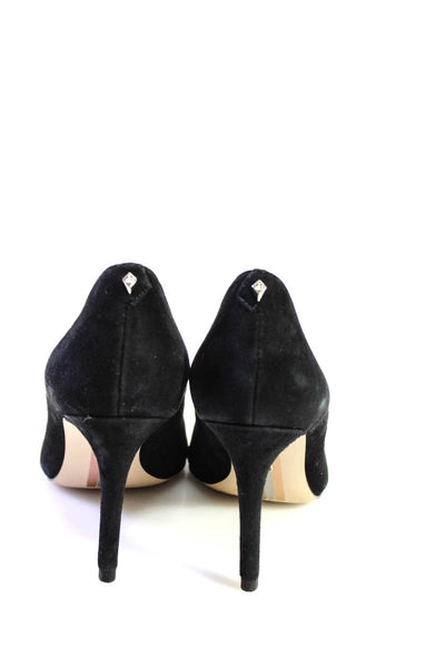 Sam Edelman Womens Suede Pointed Toe Stiletto Heels Pumps Black Size 6.5