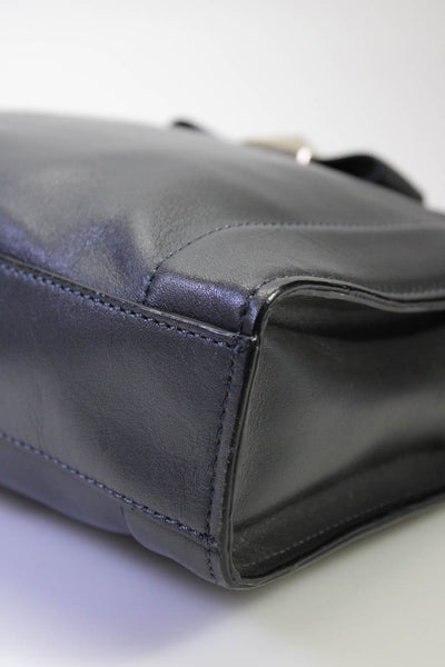 Kate Spade New York Grained Leather Bow Accent Top Zip Shoulder Handbag Black