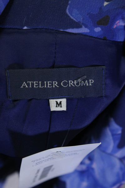 Atelier Crump Womens Brown Floral Print Two Button Long Sleeve Blazer Size M