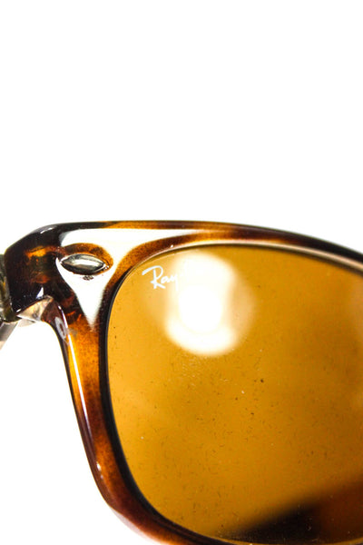 Ray Ban Unisex Adults Tortoise Print Square Frame New Wayfarer Sunglasses Brown