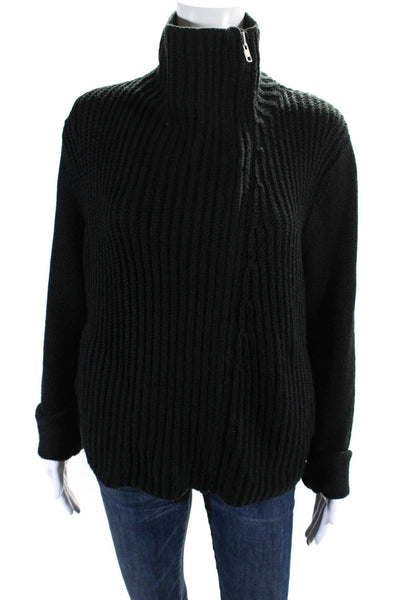 Helmut Helmut Lang Womens Long Sleeve Quarter Zip Knit Top Black Size S