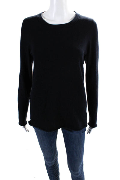 J Crew Collection Womens Crew Neck Italian Cashmere Sweater Black Size Medium