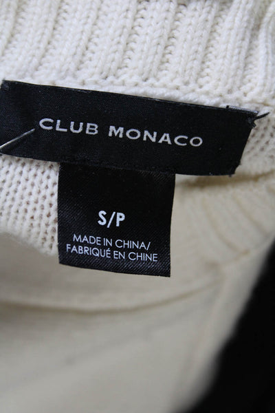Club Monaco Womens Button Front V Neck Oversized Cardigan Sweater White Small