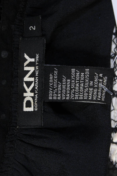 DKNY Womens Velvet Jeweled V Neck Spaghetti Strap Tank Top Black Size 2