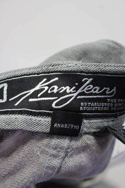 Kani Jeans Mens Gray Light Wash Cotton Straight Leg Jeans Size 38X34