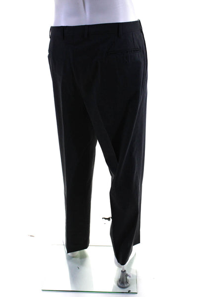 Trussini Men's Button Closure Pockets Straight Leg Dress Pant Gray Size 56