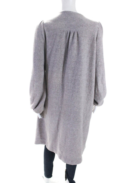 Warm womens Cotton Blend Long Sleeve Longline Cardigan Sweater Gray Size S