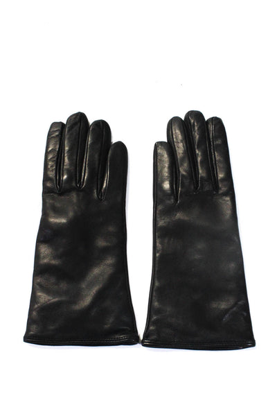 Designer Womens Dark Brown Genuine Leather Gloves Size 7