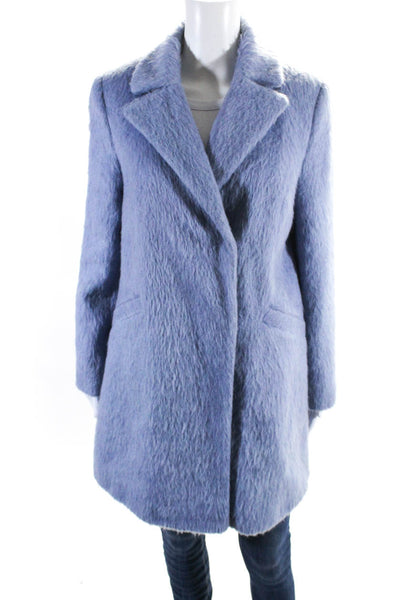 Topshop Womens Textured Double Breasted Mid-Length Pea Coat Light Purple Size 8