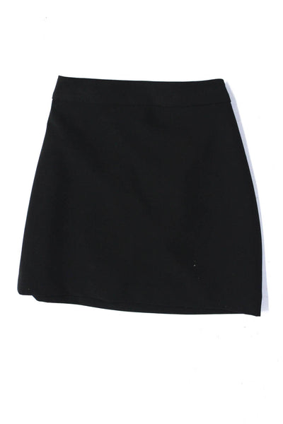 Milly Minis Girls Lined Stretch Adjustable Waist Zip Up Mini Skirt Black Size 10