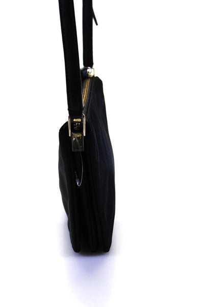 Kate Spade New York Womens Gold Tone Crossbody Shoulder Handbag Black