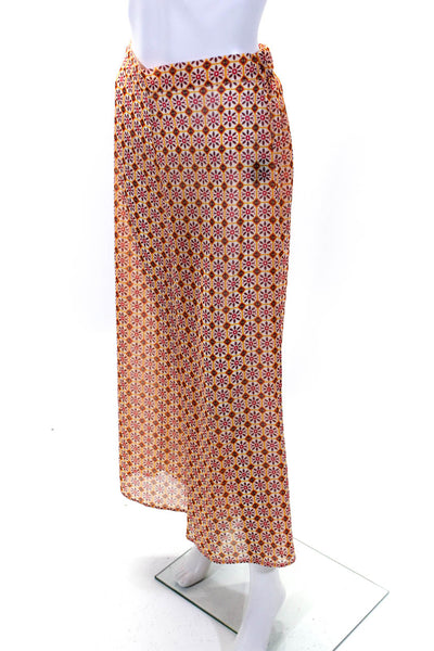 House of Harlow 1960 Womens Abstract Print Swim Coverup Pants Orange Size M
