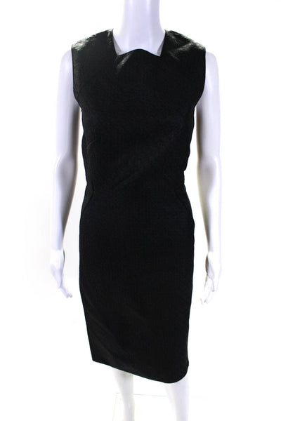Bottega Veneta Womens Woven Sleeveless Square Neck Sheath Dress Black Size S