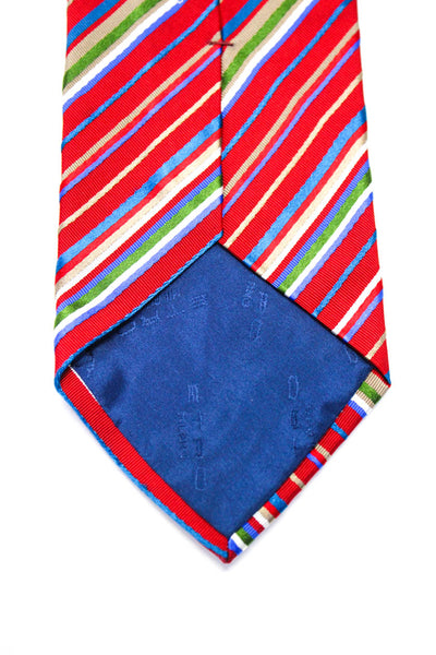 Etro Mens Striped Print Casual Wrapped Tie Red Size One Size