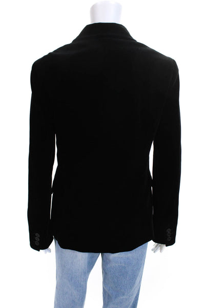 Theory For Scoop Womens Velvet Slim Fit Three Button Blazer Jacket Black Size 10