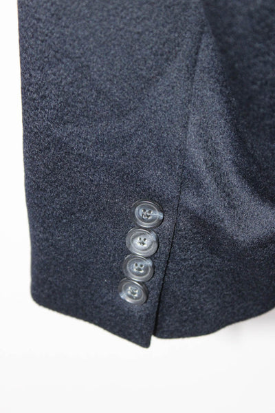 John W. Nordstrom Mens Cashmere Notched Collared Two Button Blazer Navy Size 44S