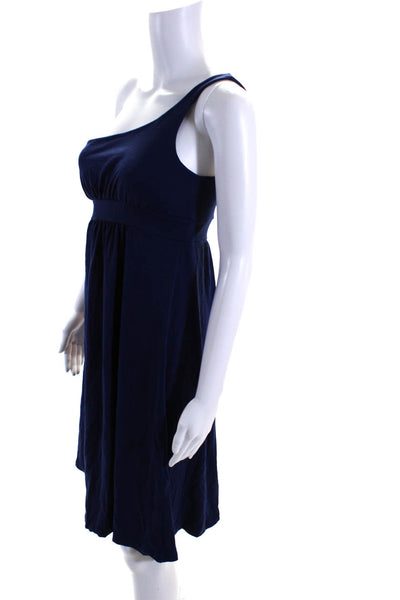 Susana Monaco Womens One Shoulder Sleeveless Empire Waist Dress Blue Size S