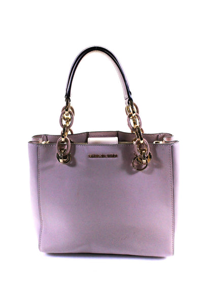 Michael Kors Womens Leather Gold Tone Crossbody Shoulder Handbag Pink