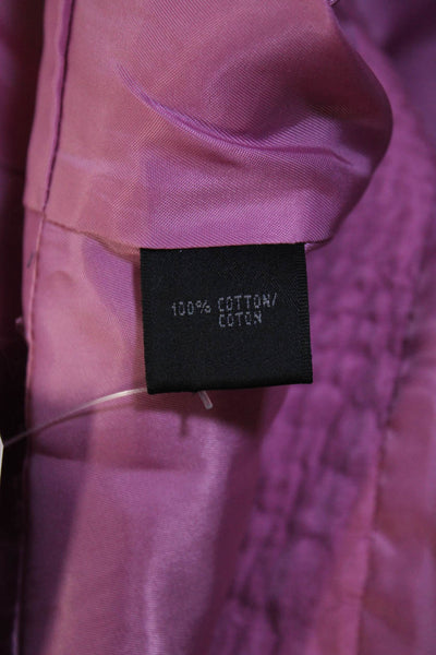 Lafayette 148 New York Womens Full Zipper Jacket Pink Cotton Size 14
