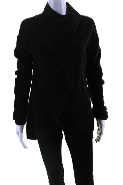 Free People Women's Long Sleeves Open Front Cardigan Sweater Black Size M