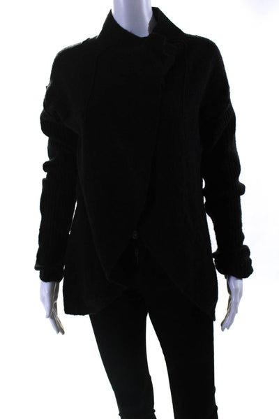Free People Women's Long Sleeves Open Front Cardigan Sweater Black Size M
