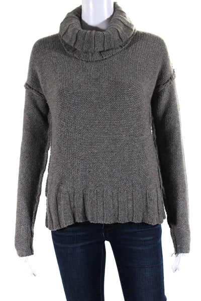 James Perse Womens Long Sleeves Turtleneck Sweater Gray Wool Size 1