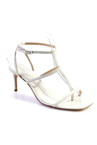 Schutz Womens Leather Slingbacks Strappy Sandal Heels White Size 7.5 B
