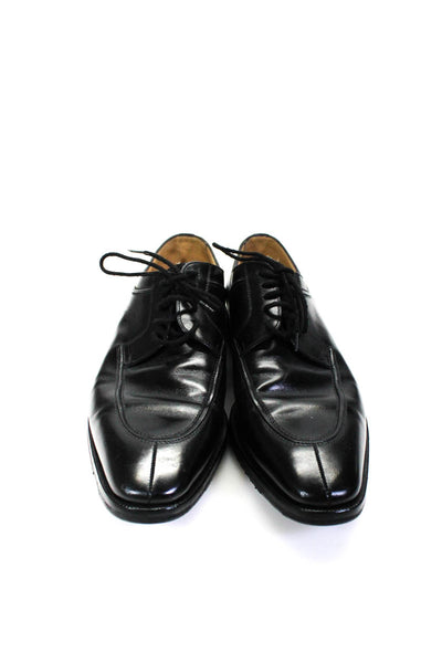Gravati Mens Solid Black Leather Lace Up Dress Oxford Shoes Size 10M