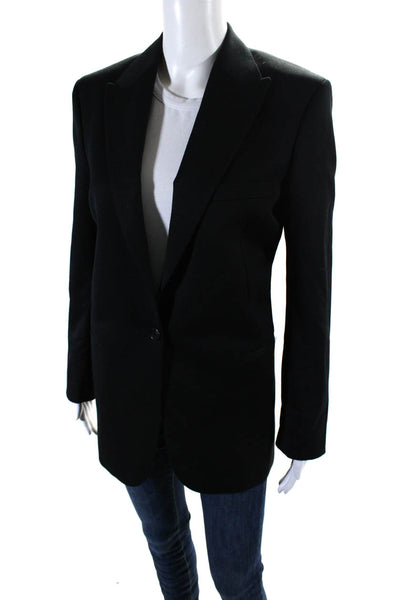 Ba&Sh Womens Single Button Pointed Lapel Blazer Jacket Black Size 6
