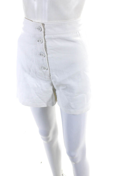 Missoni Womens Cotton Buttoned-Up Casual Slip-On Shorts White Size EUR48