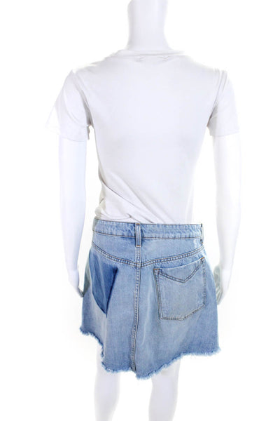 Derek Lam Womens Denim Cleo Crossover Mini Skirt Blue Cotton Size 30