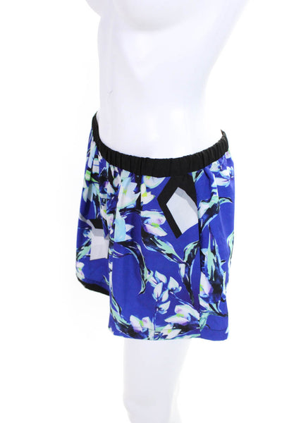 Clover Canyon Womens Floral Print Shorts Blue White Size Large