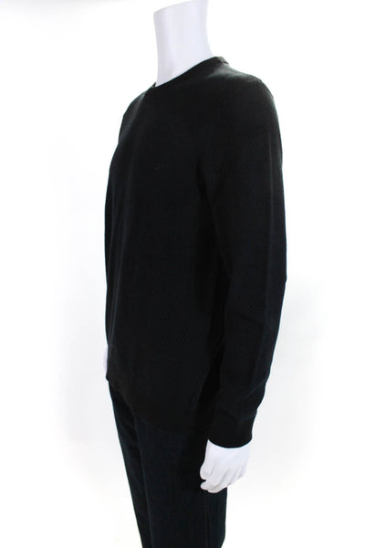 Theory Mens Long Sleeves Crew Neck Pullover Sweater Black Size Large