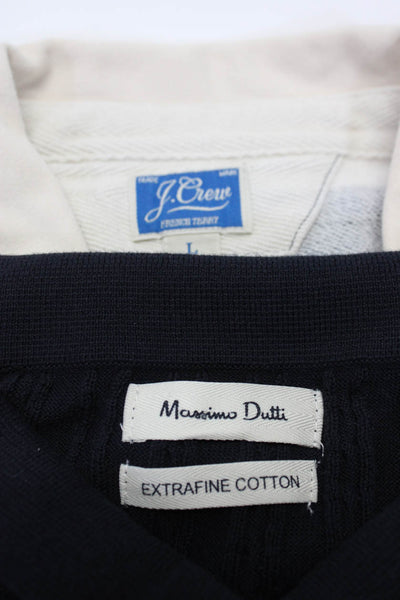 Massimo Dutti J Crew Mens Sweater Shirt Navy Blue Size Extra Large Large Lot 2