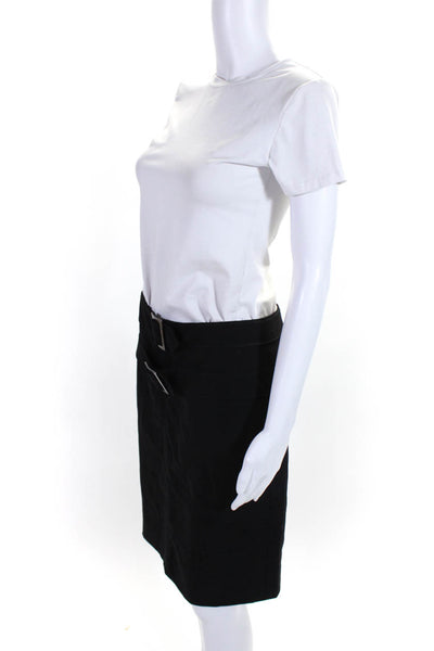 Valentino Women's Zip Closure Buckle Lined A-Line Mini Skirt Black Size 6