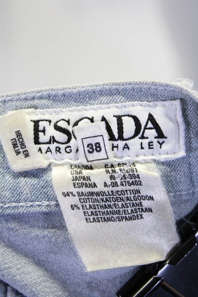 Escada Margaretha Ley Womens Cotton Light-Wash High-Rise Jeans Blue Size 38