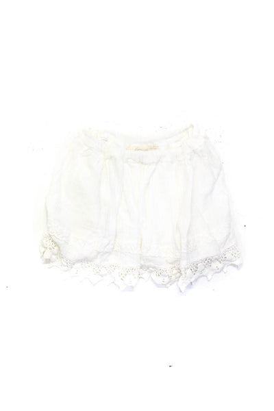Jens Pirate Booty Girls Cotton Lace Trim Elastic Waist Skirt White Size M/L