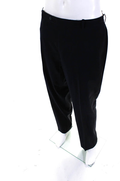Samuelsohn Mens Dark Navy Wool Two Button Blazer Pants Suit Set Size 46R