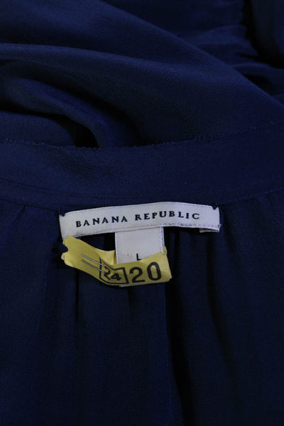 Banana Republic Women's Cap Sleeves Tiered Midi Dress Navy Blue Size L Lot 2