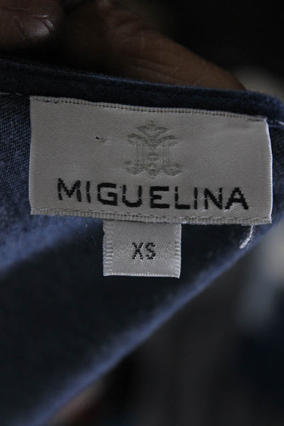 Miguelina Womens Crochet Sleeveless Wrap Dress Blue Size Extra Small