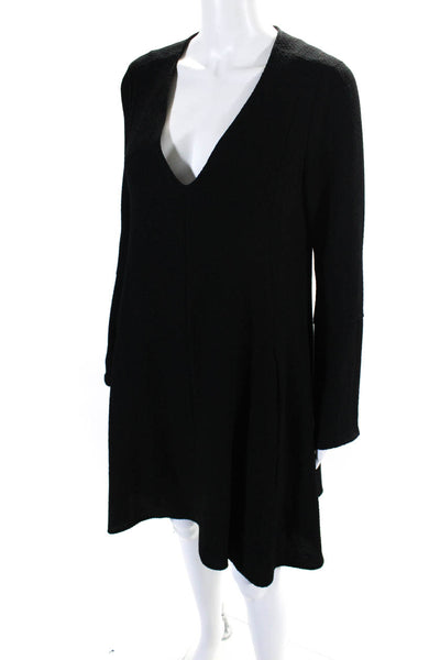 See by Chloe Womens Long Sleeves A Line V Neck Dress Black Size EUR 38