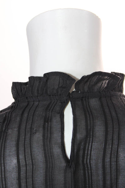 Etoile Isabel Marant Womens Long Sleeves Midi A Line Dress Black Size EUR 42