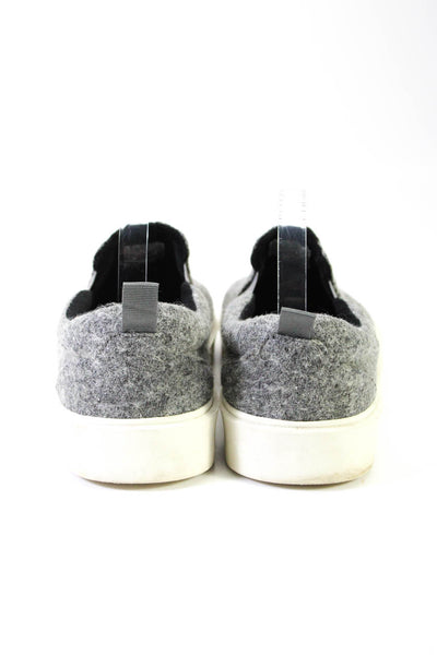 Steve Madden Mens Woven Fabric Elastic Flat Slip On Sneakers Gray White Size 13